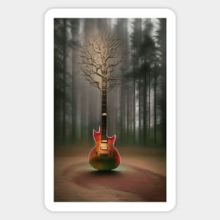 Acoustic Guitar Tree Of Life Guitar Player Nature Guitarist Sticker